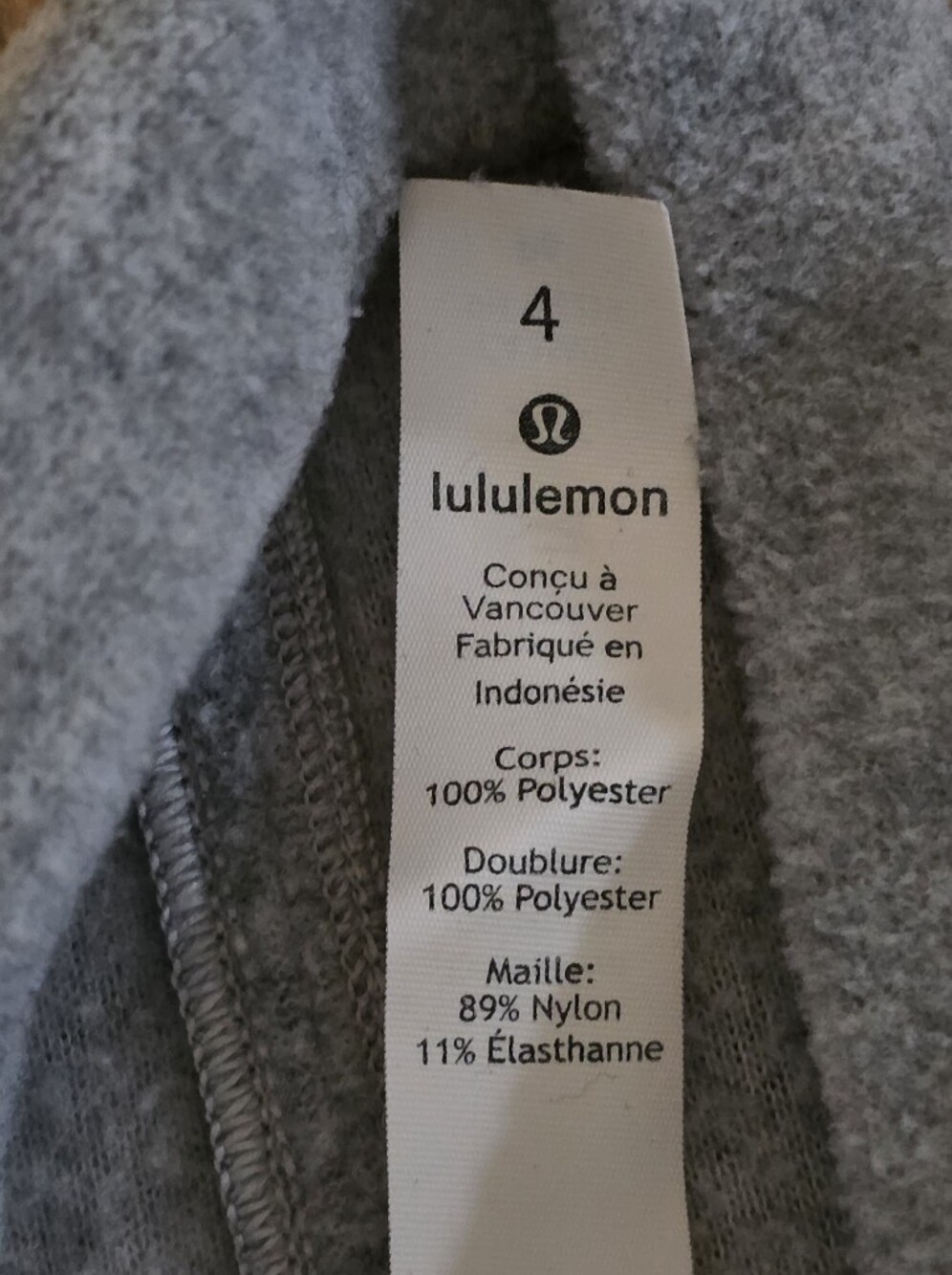 Lululemon Go Forward Pullover Heathered Core Light Grey Fleece Cowl Neck Size 4 - Picture 4 of 7